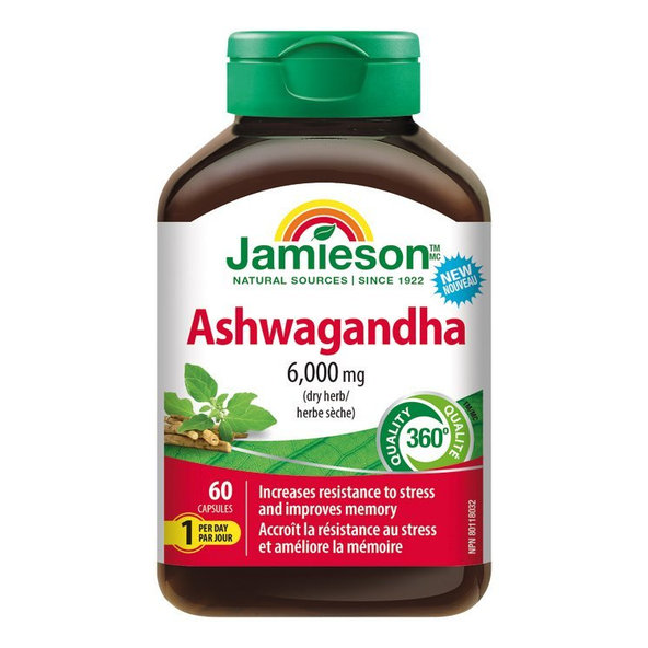 Jamieson Ashwagandha 6 000 mg 60 kapsúl