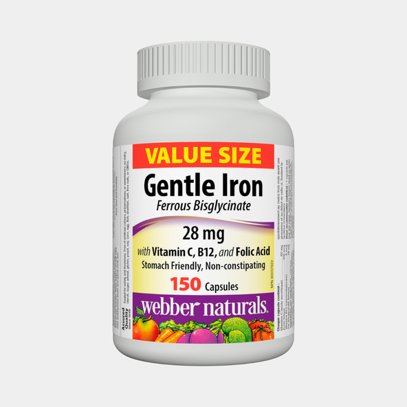 Webber naturals Železo 28 mg + C, B12 a Kys. listová 150 kapsúl