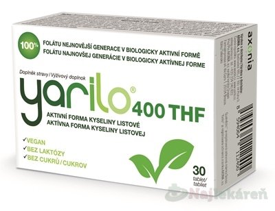 E-shop YARILO 400 THF aktívna forma kyseliny listovej 30 tabliet