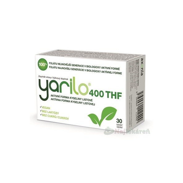 YARILO 400 THF aktívna forma kyseliny listovej 30 tabliet