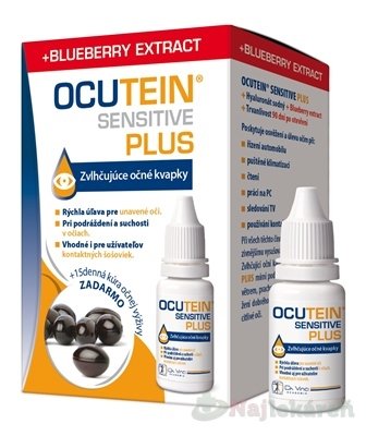 E-shop OCUTEIN SENSITIVE PLUS očné kvapky 15 ml + zadarmo Ocutein FRESH cps 15 ks
