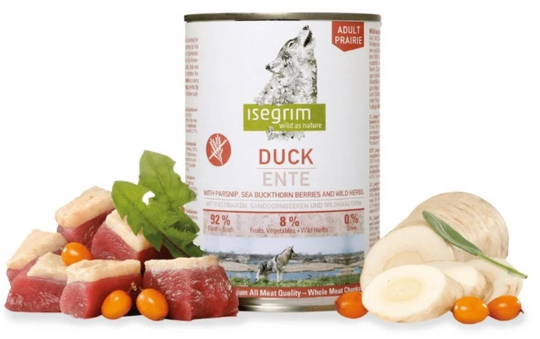 E-shop ISEGRIM dog Adult Duck with Parsnip, Sea Buckthorn&Wild Herbs konzervy pre psy 6x800g
