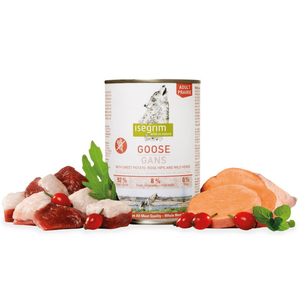 ISEGRIM dog Adult Goose with Sweet Potato, Rose Hip & Wild Herbs konzervy pre psy 6x400g