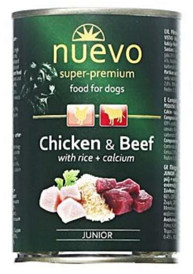 E-shop NUEVO dog Junior Chicken & Beef konzervy pre psy 6x400g