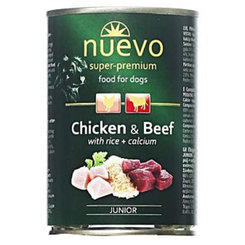 NUEVO dog Junior Chicken & Beef konzervy pre psy 6x400g
