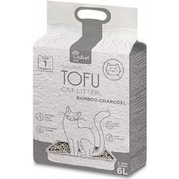 Podstielka pre mačky Tofu s bambusovým uhlím 6L