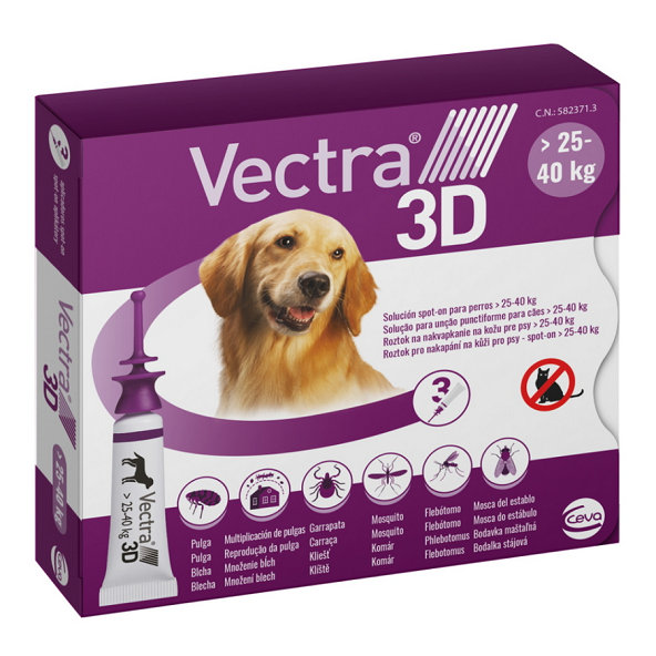 Vectra 3D dog L pipety proti kliešťom a blchám pre psy 25-40kg