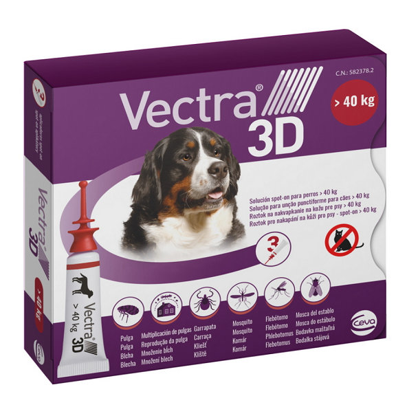 Vectra 3D dog XL pipety proti blchám a kliešťom pre psy nad 40kg