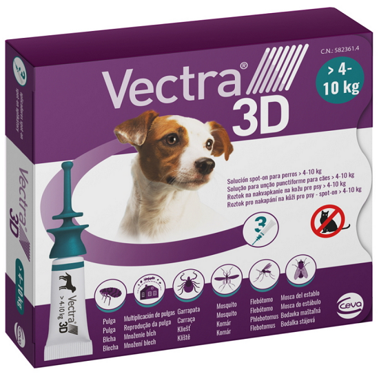 E-shop Vectra 3D dog S pipety proti kliešťom a blchám pre psy od 4-10kg