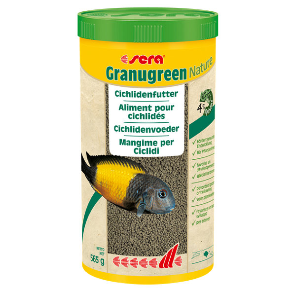 Sera Granugreen Nature základné granulované krmivo pre africké cichlidy 1000ml