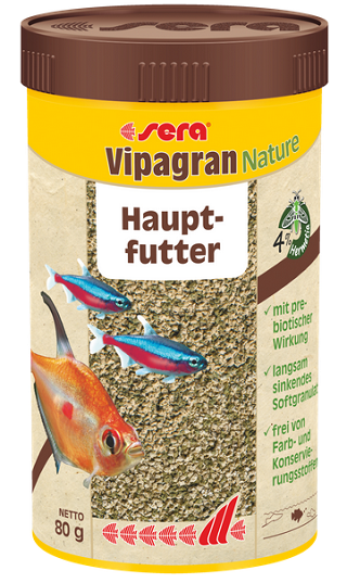 E-shop Sera Vipagran Nature základné granulované krmivo pre akváriové ryby 250ml