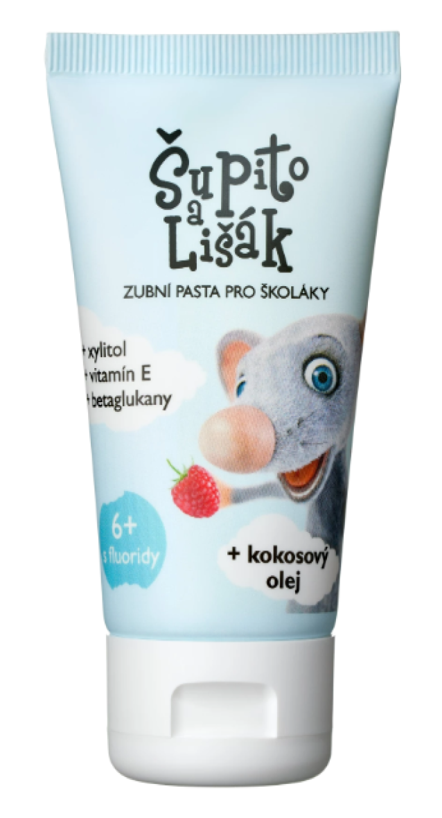 E-shop Šupito a Lišák zubná pasta pre deti s malinovou príchuťou (6+ rokov), 50 ml