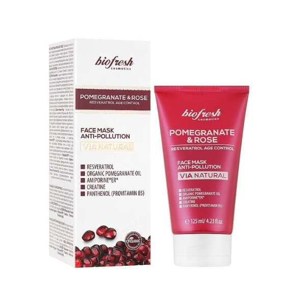 Maska na tvár proti znečisteniu Pomegranate & Rose 125ml