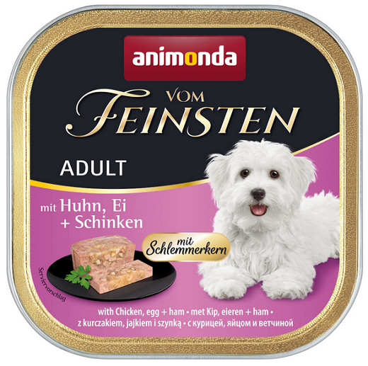 E-shop Animonda Vom Feinsten dog ADULT kura, vajce a šunka konzervy pre psy 11x150g
