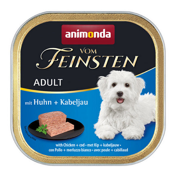 Animonda Vom Feinsten dog ADULT kura a treska konzervy pre psy 11x150g