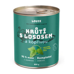 LOUIE Konzerva LOUIE morka s lososom a žihlavou 800g pre psov