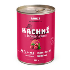 LOUIE Konzerva LOUIE kacacie s brusnicami 400g pre psov