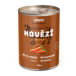 LOUIE Konzerva LOUIE hovädzie s mrkvou 400g pre psov
