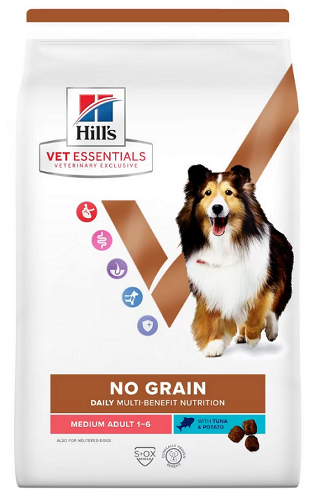 E-shop HILLS VE Canine Multi Benefit Adult Medium No Grain Tuna & Potatoes granule pre psy 2kg