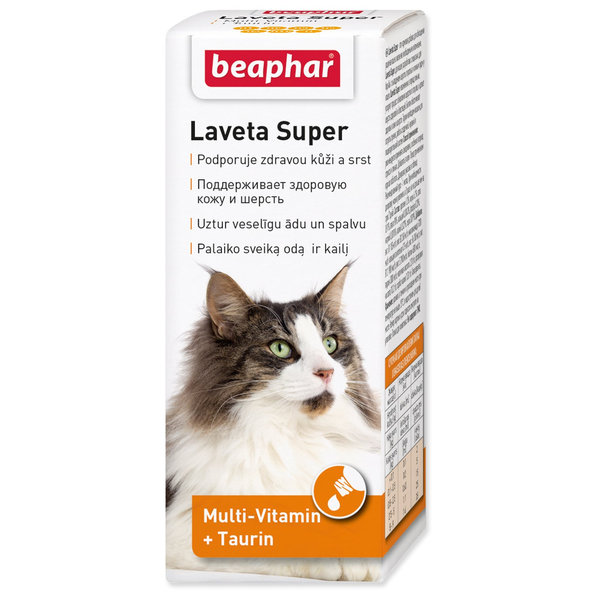 Kvapky Beaphar vyživujúce srsť Laveta Super pre mačky 50ml