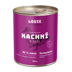 LOUIE Konzerva LOUIE kačacie s ryžou 800g pre psov
