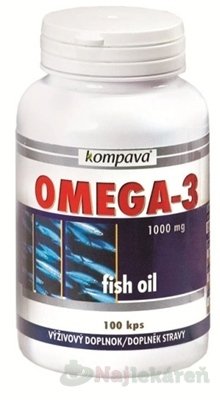 E-shop kompava OMEGA-3 1000 mg na správnu funkciu srdca, 100ks