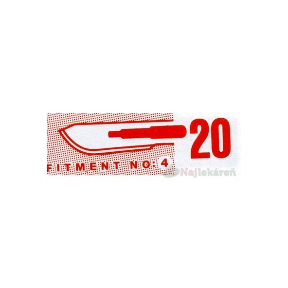 SKALPELOVÉ ČEPIELKY SURGEON č.20 sterilné  100ks