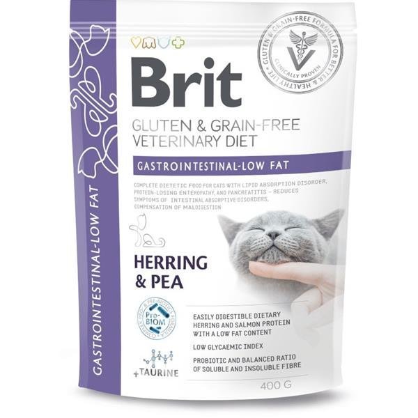 E-shop Brit Veterinary Diets GF cat Gastrointestinal-Low fat granule pre mačky 400g