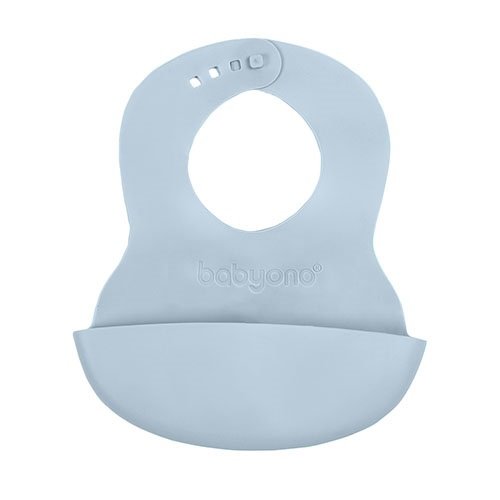 E-shop BABYONO Podbradník mäkký plastový s vreckom bez BPA blue 6m+