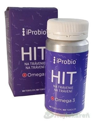 E-shop iProbio HIT na Trávenie +Omega 3 probiotíká na trávenie 60 kapsúl
