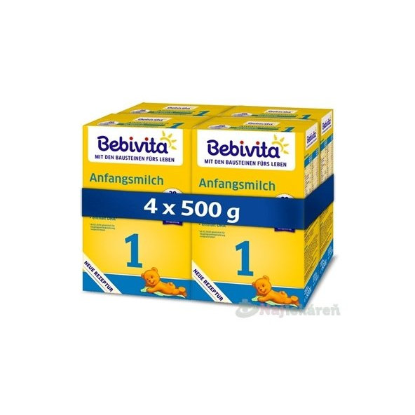 BEBIVITA 1 počiatočná mliečna dojčenská výživa (od narodenia) 4x500 g