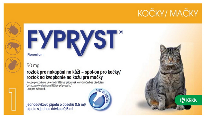 E-shop Fypryst Spot-on CAT pipeta pre mačky proti kliešťom a blchám 0,5ml