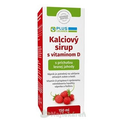 PLUS LEKÁREŇ Kalciový sirup s vitamínom D s príchuťou lesnej jahody 150 ml