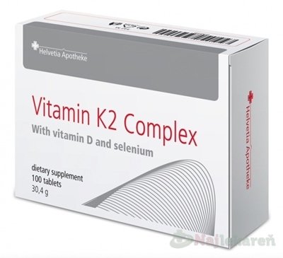 E-shop Helvetia Apotheke Vitamín K2 Complex tbl (s vitamínom D3 a selénom) 100 ks