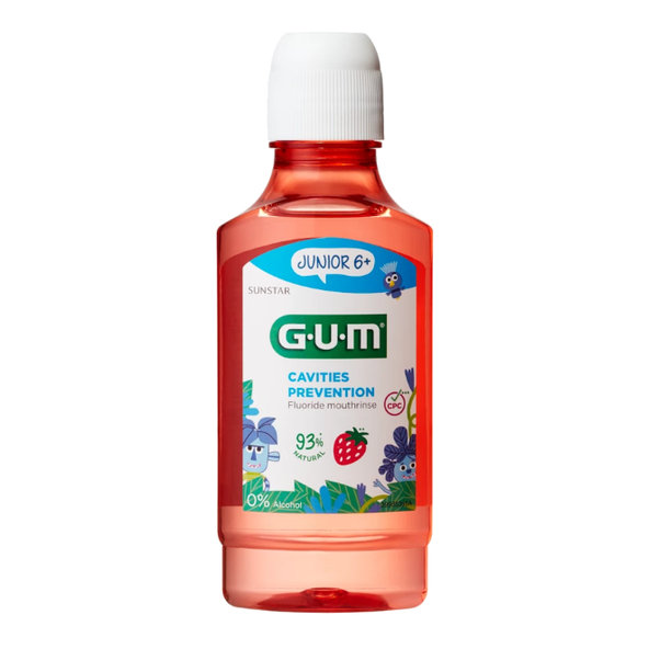GUM Junior ústna voda pre deti s fluoridmi + CPC 0,07 %, 300 ml