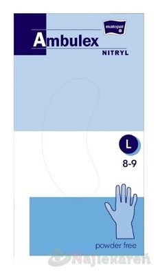 E-shop Ambulex rukavice NITRYLOVÉ veľ. L,modré, nesterilné, nepúdrované, 100ks