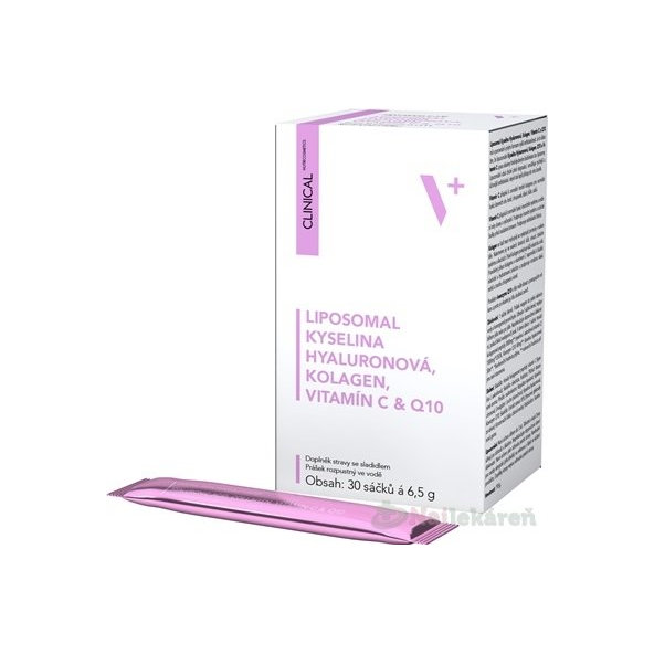 CLINICAL LIPOSOMAL KYSELINA HYALURÓNOVÁ, KOLAGÉN, VITAMÍN C & Q10, prášok vo vrecúškach 30 ks