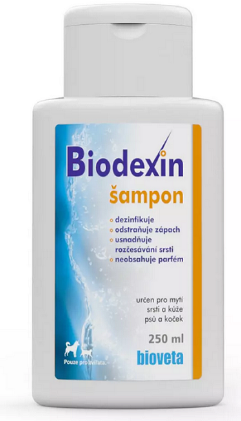 E-shop Biodexin šampón s chlorhexidínom pre psy a mačky 250ml