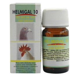 Helmigal 10mg tablety na odčervenie pre hydinu a holuby 100tbl.