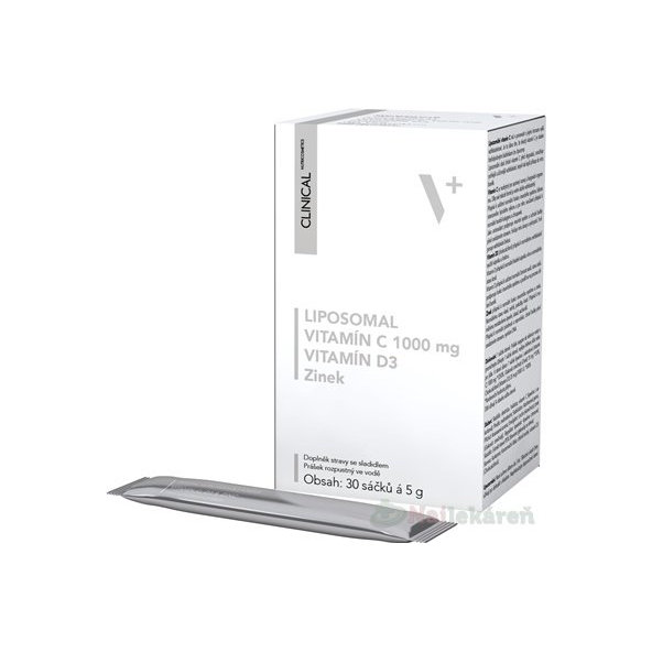 CLINICAL LIPOSOMAL Vitamín C 1000 mg+D3+Zinok prášok vo vrecúškach 30 ks