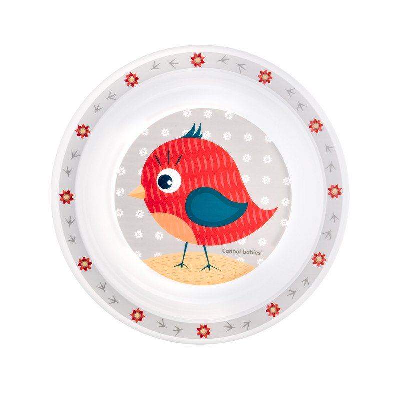 E-shop CANPOL BABIES Plastový tanierik CUTE ANIMALS - vtáčik