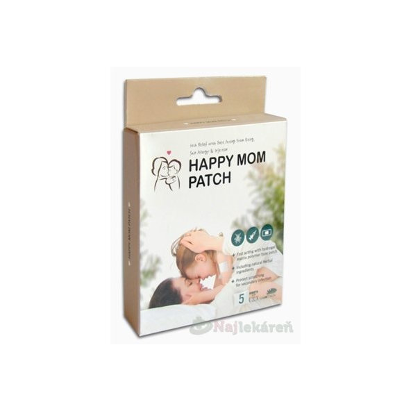 HAPPY MOM PATCH hydrogélová náplasť po injekciách a uštipnutí hmyzom, 5x5cm, 5ks