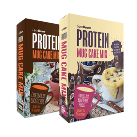 Proteínový Mug Cake Mix - GymBeam, vanilka s kúskami čučoriedok, 500g