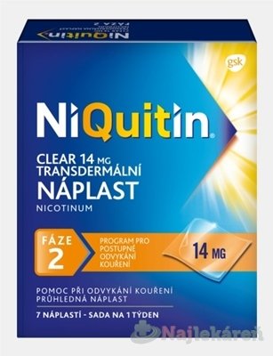 E-shop NiQuitin Clear 14mg náplasti proti fajčeniu 7ks
