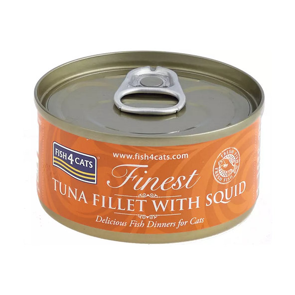 FISH4CATS Konzerva pre mačky Finest tuniak s kalmárom 70g