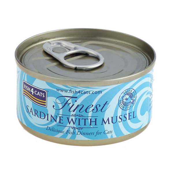 FISH4CATS Konzerva pre mačky Finest sardinka s mušľami 70g