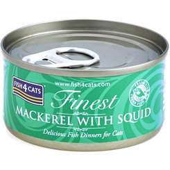 FISH4CATS Konzerva pre mačky Finest makrela s kalmárom 70g