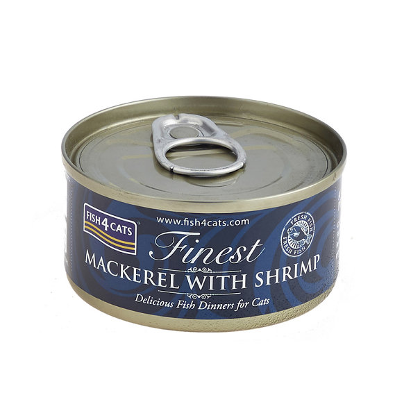 FISH4CATS Konzerva pre mačky Finest makrela s krevetami 70g