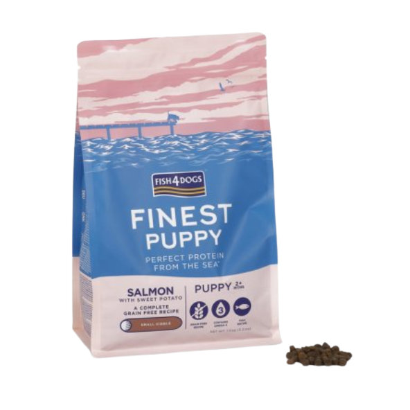 FISH4DOGS Granule malé pre šteniatka Finest losos so sladkými zemiakmi 1,5 kg, 2m+