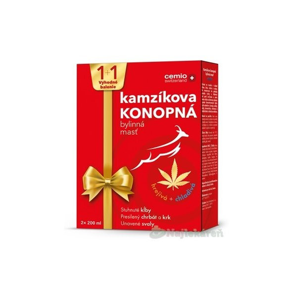 Cemio Kamzíkova konopná masť hrejivá + chladivá 2x200 ml